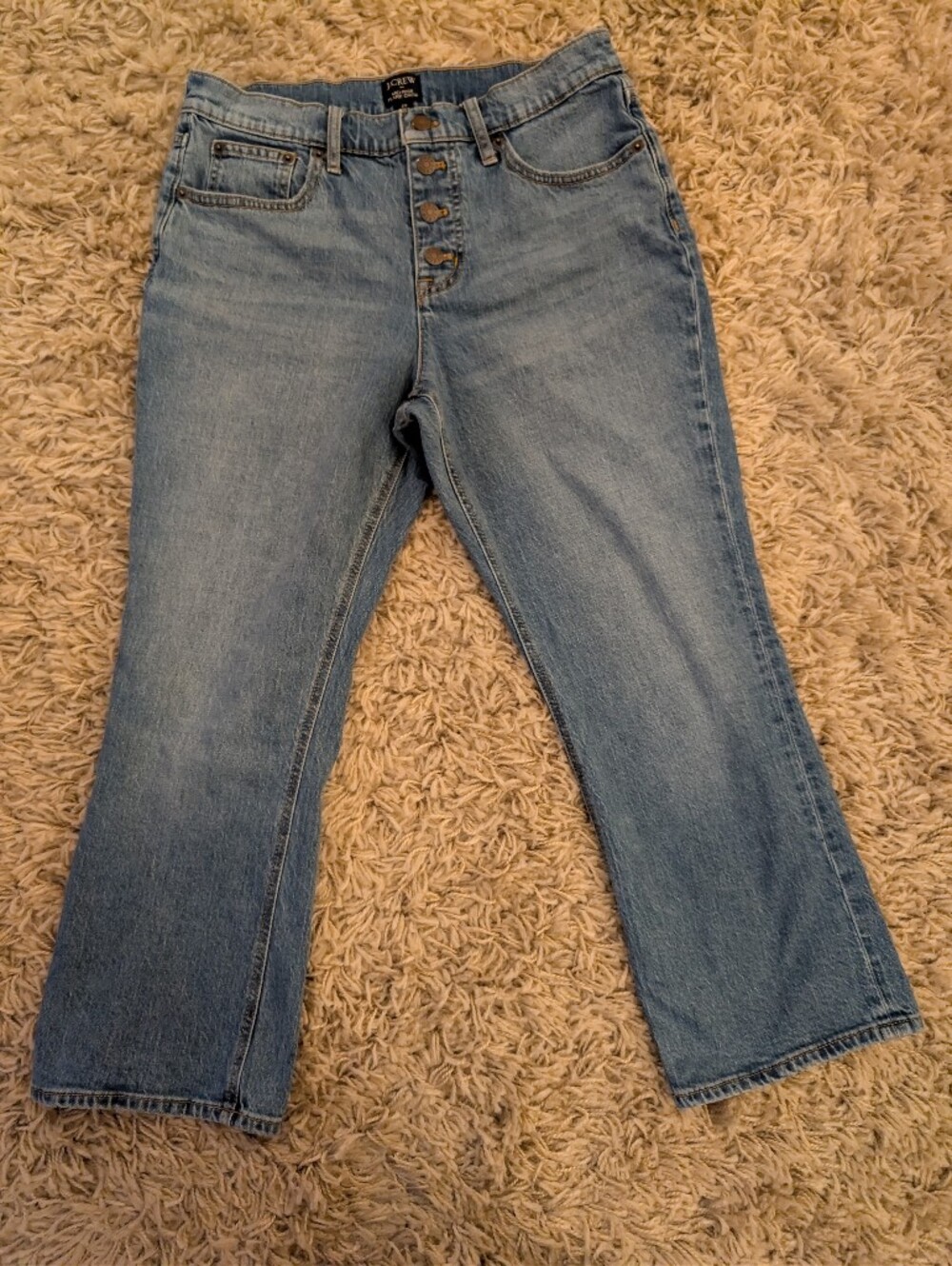 J.Crew Mid-Rise Flare Crop Jeans Size 29 Light Wash